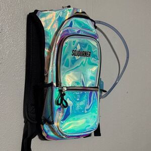 Sojourner Rave Hydration Pack Backpack Holographic Blue Pink 2 Liter Festival